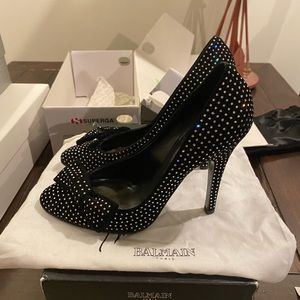 FOR SALE!!!Balmain Bow Rhinestone Paris Pumps!! 38!! Bag/Box